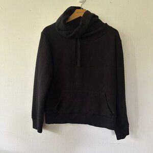Cedar Wood State Sweatshirt Womens Large Black Cowl Neck‎ Pull Over Minimalist